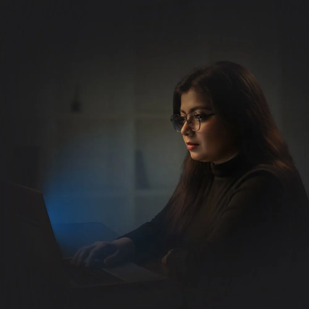 Person working on a laptop