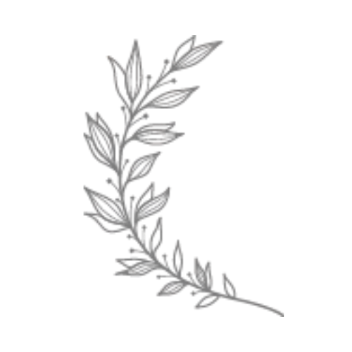 Delicate silver botanical illustration.